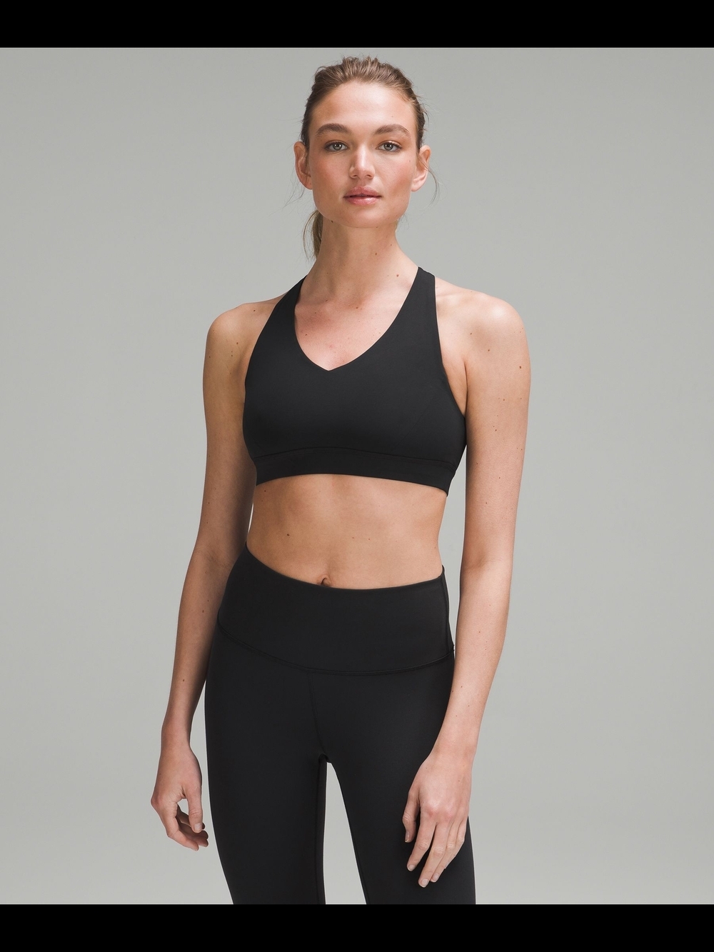 lululemon athletica Black V-Neck Racerback Sports Bra